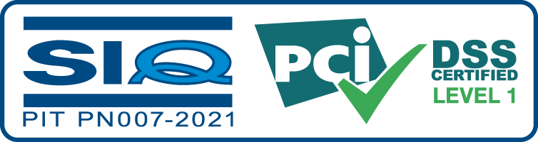 PCI DSS LEVEL 1 - Certified by SIQ logo